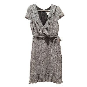 Danny & Nicole Elegant Black and White Patterned Dress